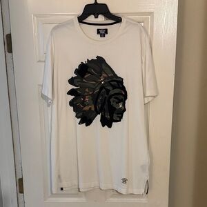 Mitchell & Ness White Tee with Camouflage Graphic